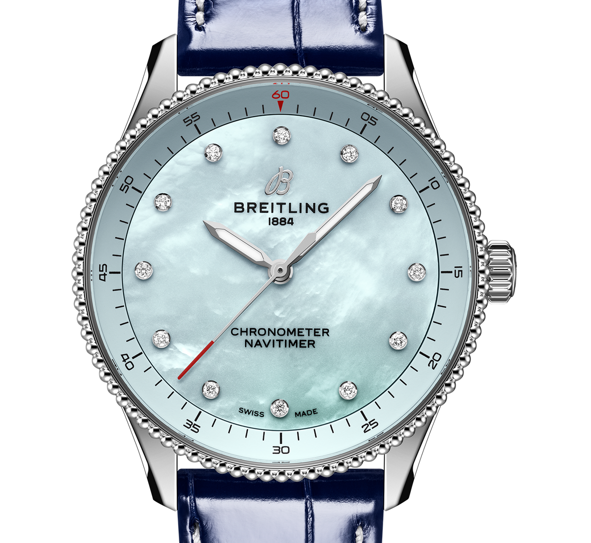 Breitling Navitimer Quartz 32mm Watch with Blue Leather Strap
