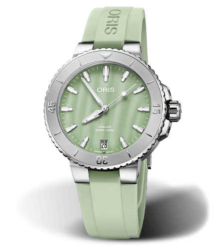 Oris Aquis Date Watch with Green Mother of Pearl Dial, 36.5mm