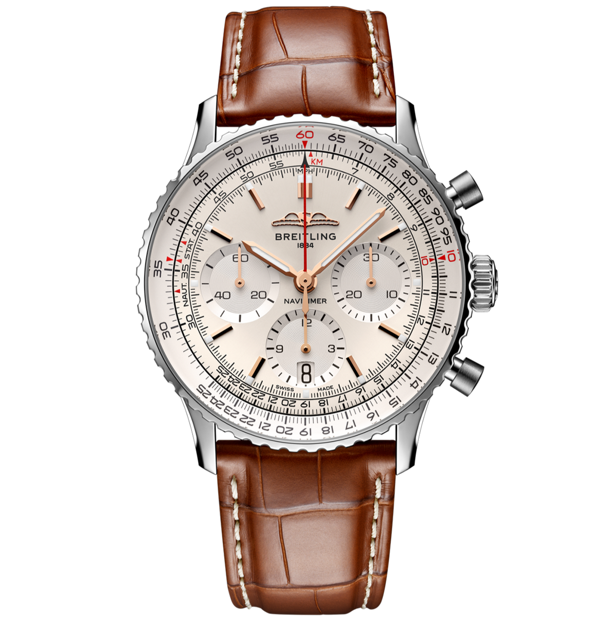 Breitling Navitimer B01 41mm Watch with Silver Dial