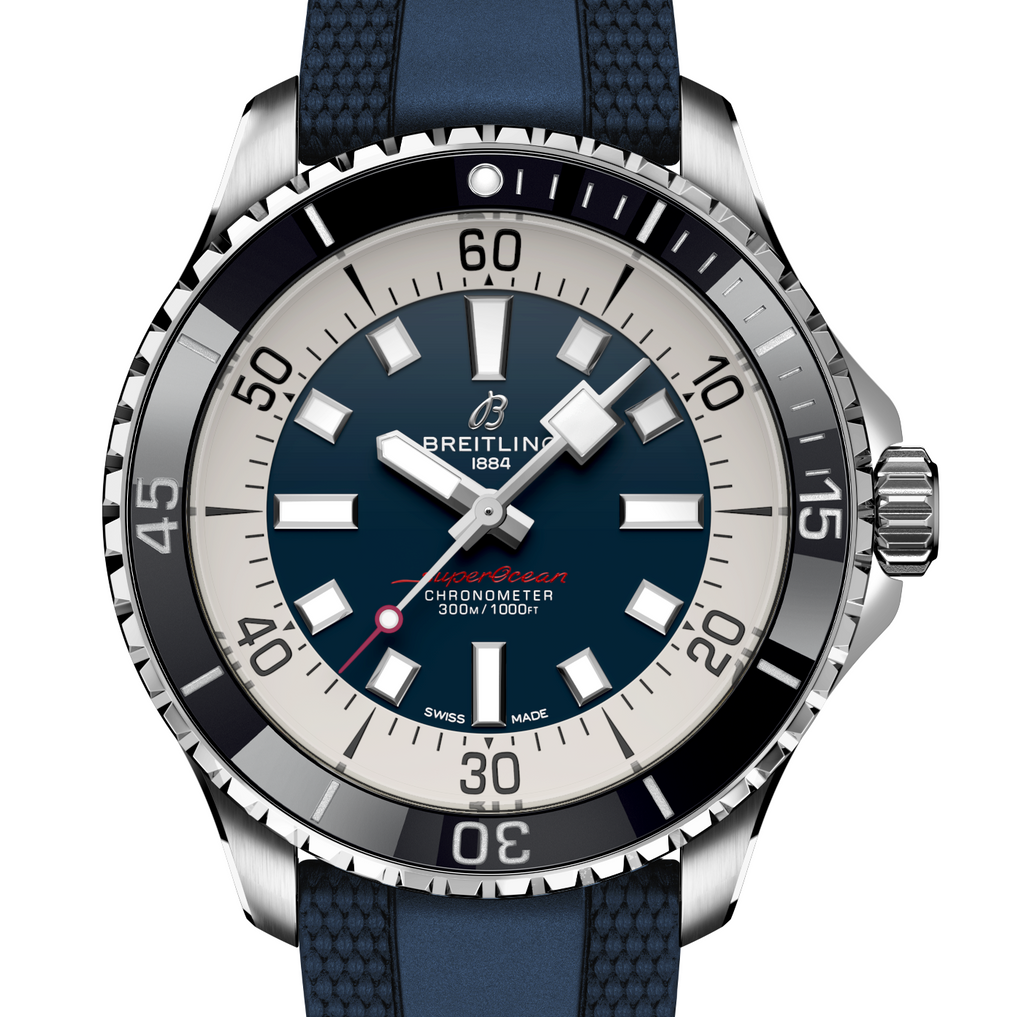 Breitling Superocean Blue on Rubber Watch, 44mm
