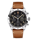 Breitling Classic AVI Chronograph 42 P-51 Mustang Watch with a Gold Brown Leather Strap