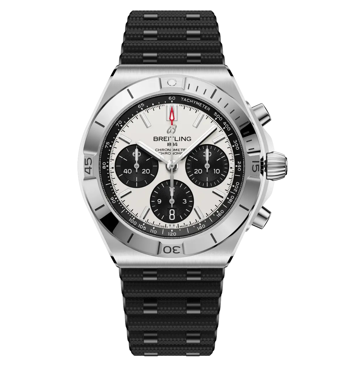 Breitling Chronomat B01 Chronograph 42 Watch with Black Rubber Strap