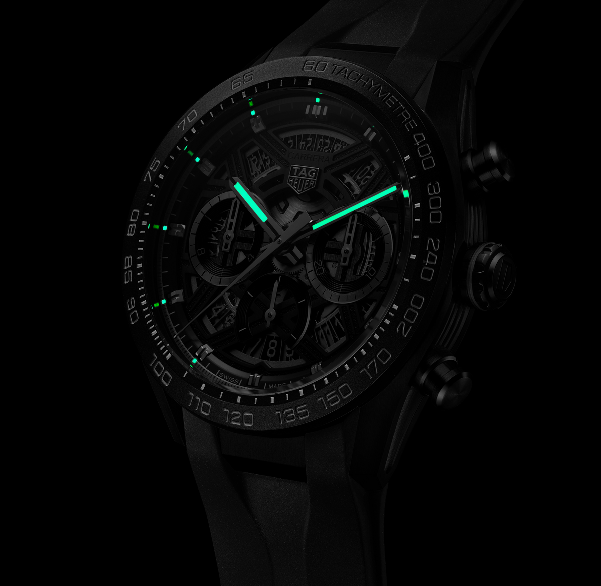 TAG Heuer Carrera Chronograph Extreme Sport Watch with Black Rubber Strap