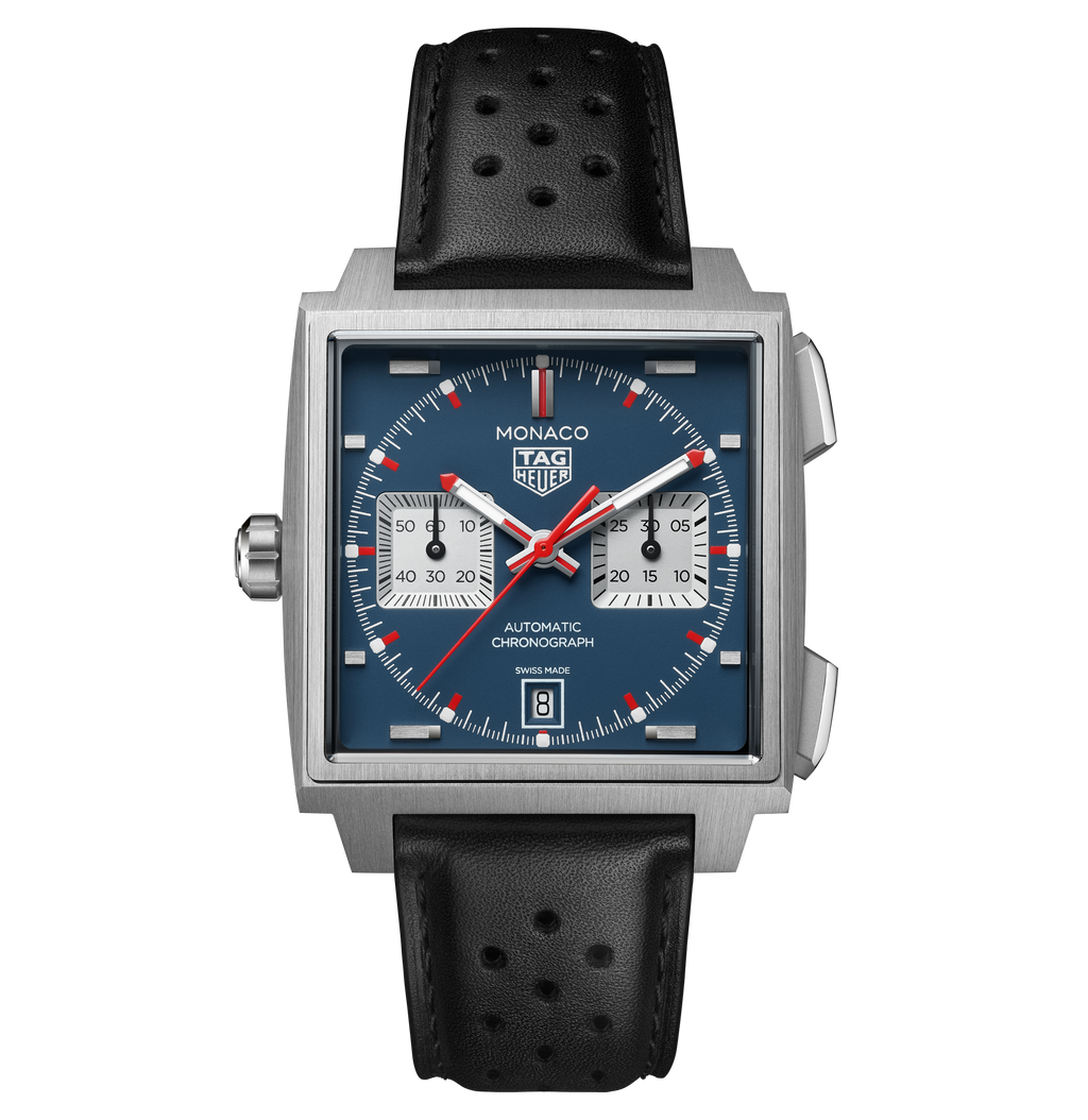 TAG Heuer Monaco Chronograph Watch with Blue Opalin Dial