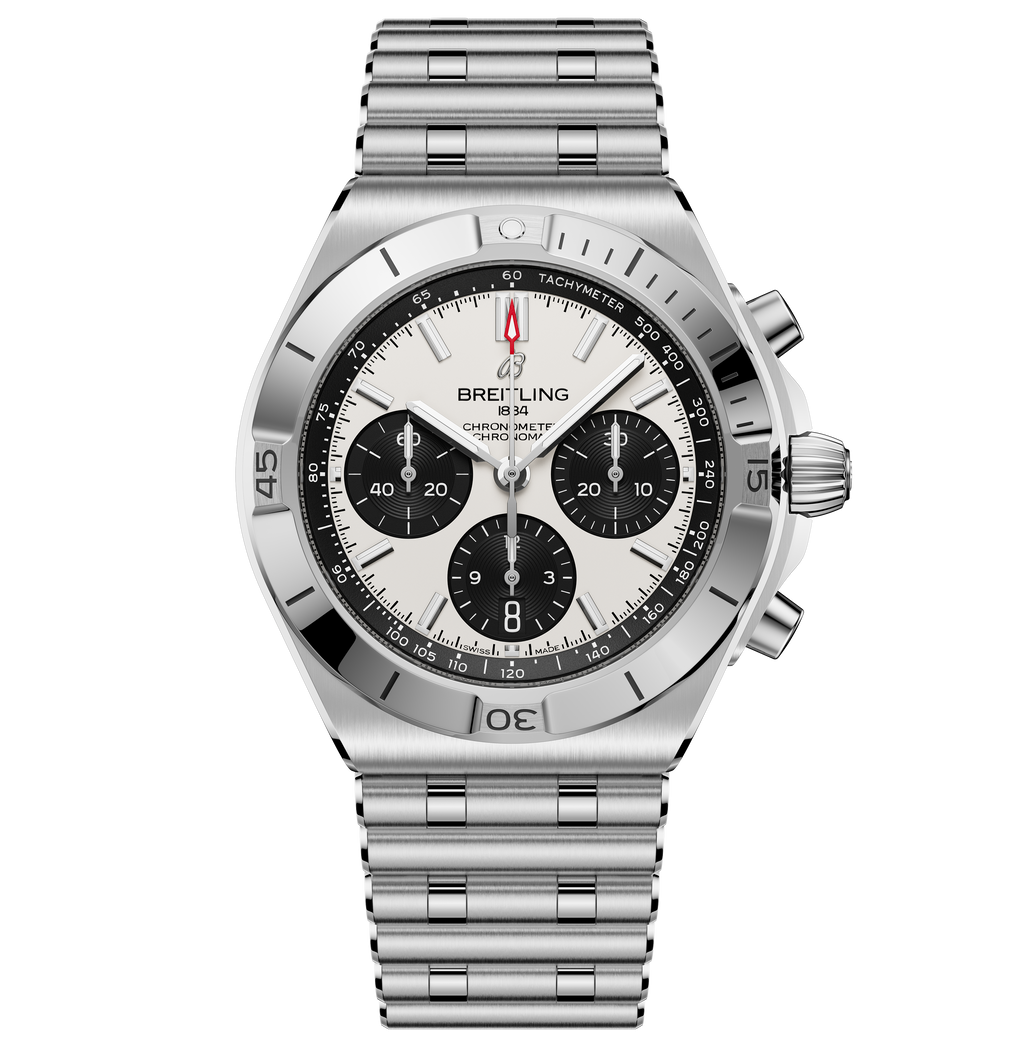 Breitling Chronomat B01 Chronograph 42 Watch with White Panda Dial