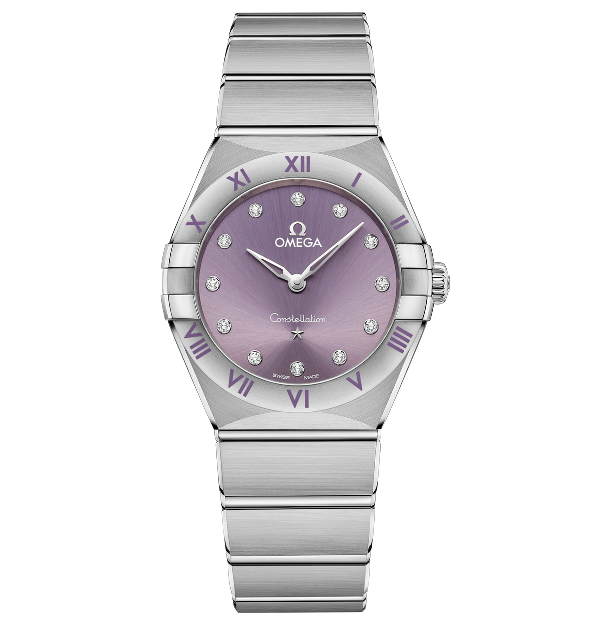 OMEGA Constellation Quartz Watch with Lilac Dial, 28mm