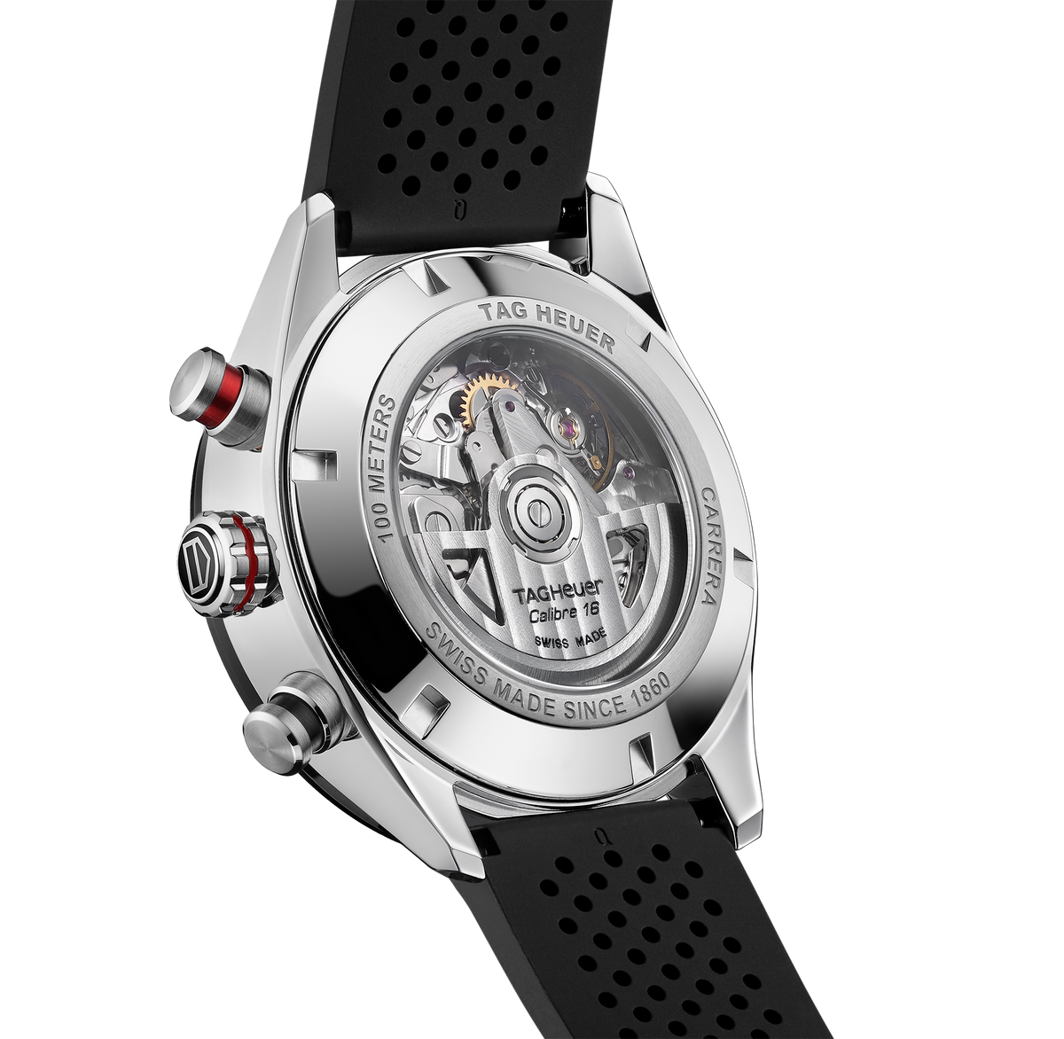 TAG Heuer Carrera Chronograph Watch with Black Rubber Strap
