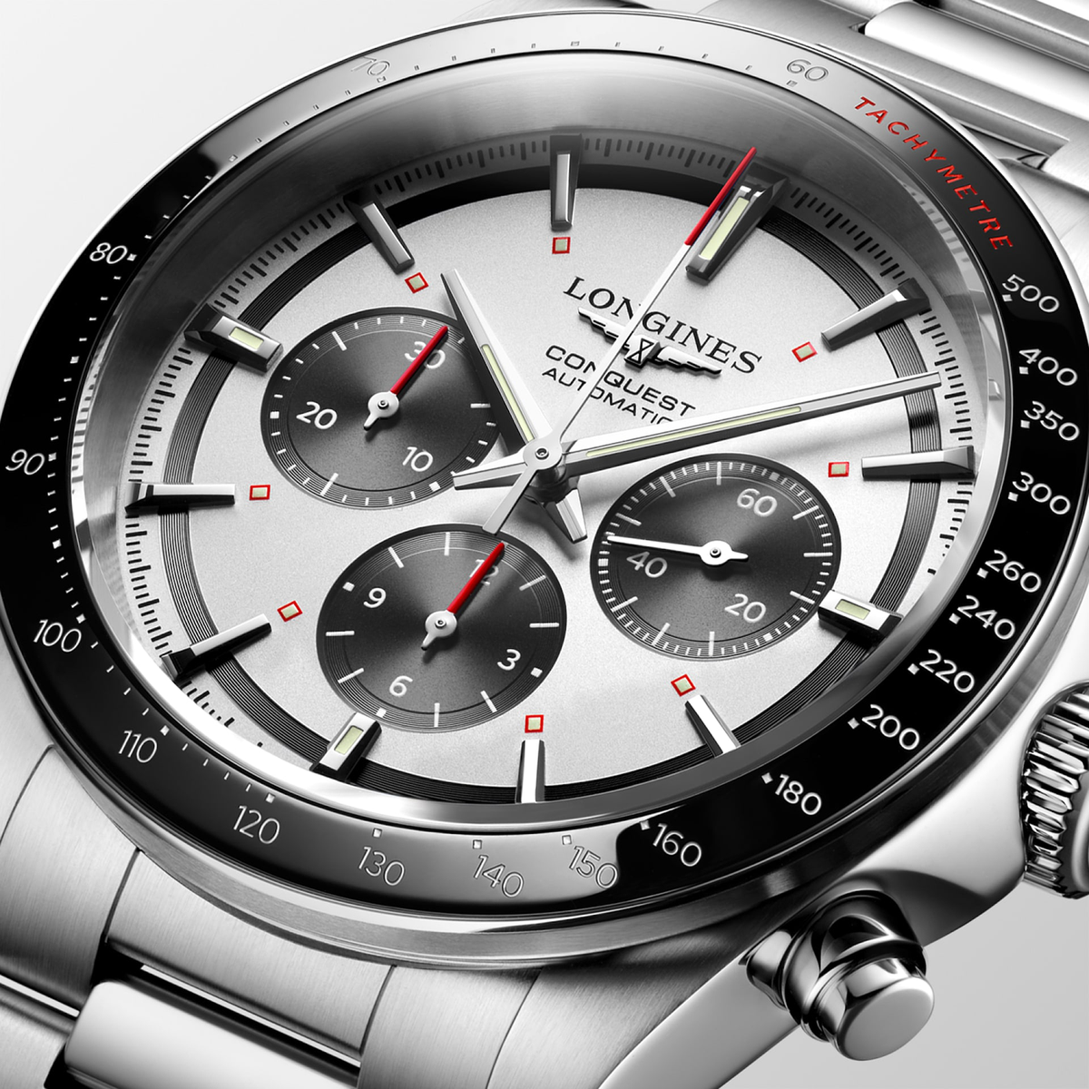 Longines Conquest 42mm Watch with Panda Dial