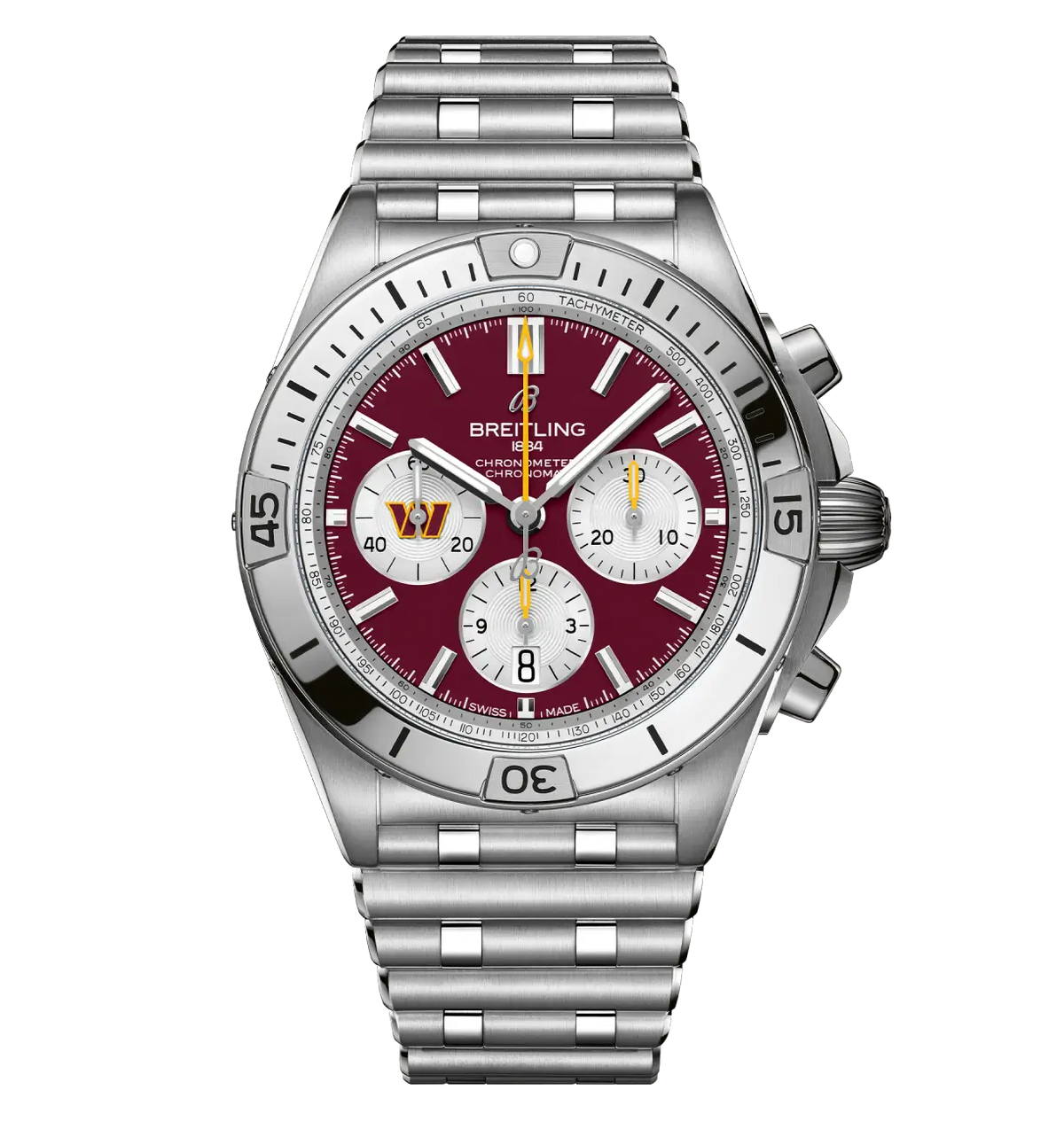 Breitling Chronomat B01 42 NFL Washington Commanders Edition with Stainless Steel Bracelet