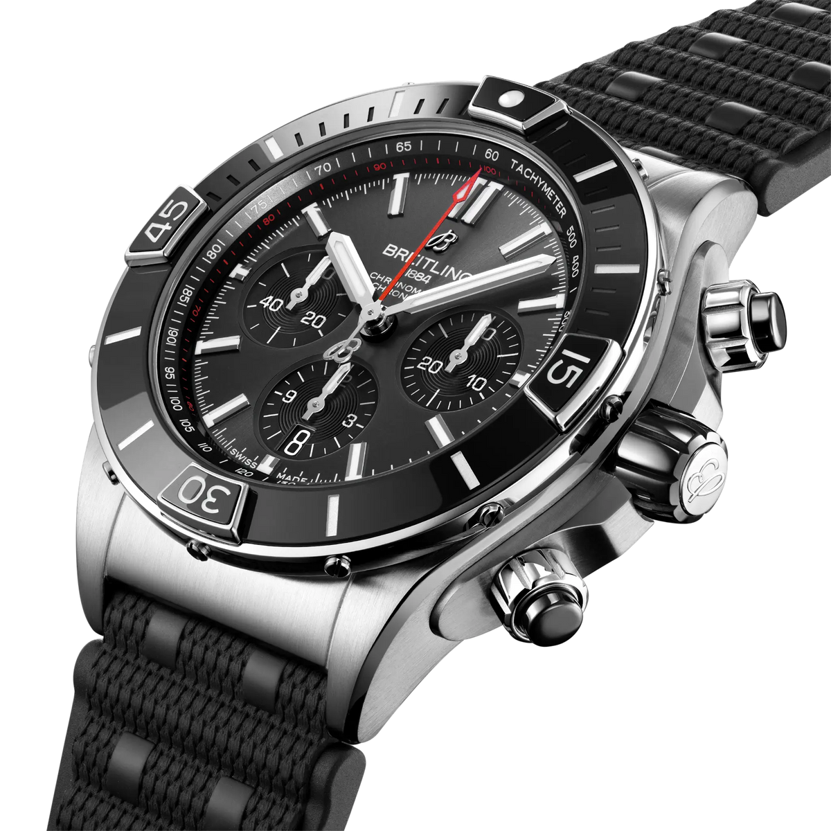 Breitling Super Chronomat B01 44 Watch with Black Rubber Strap