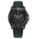 Breitling Super Avenger B01 Chronograph 46 Night Mission Watch with Khaki Green Leather Strap