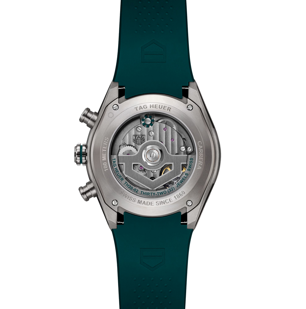 TAG Heuer Carrera Chronograph Extreme Sport Twin-Time Watch with Green Rubber Strap