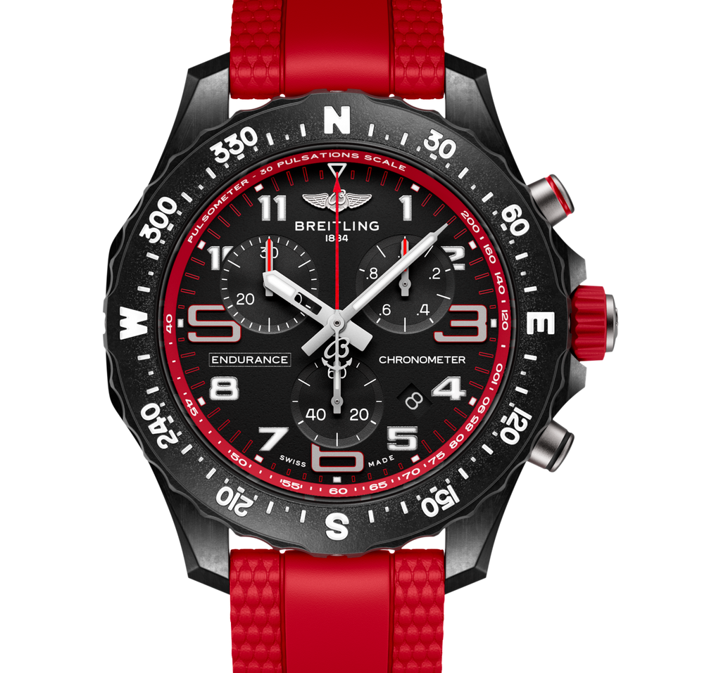 Breitling Endurance Pro 38 Watch with Red Strap