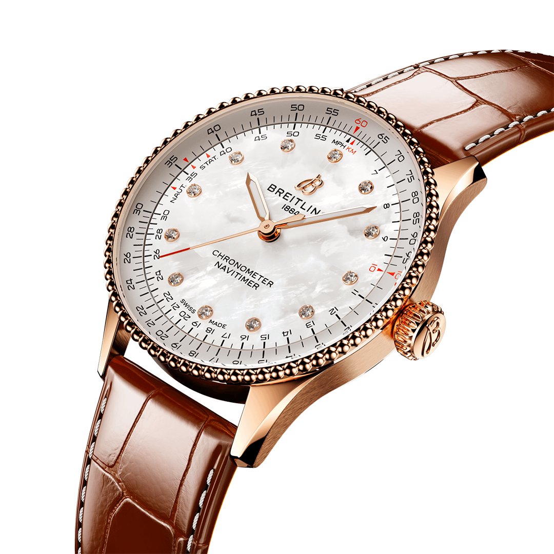 Breitling Navitimer Automatic 36 Watch with Brown Leather Strap
