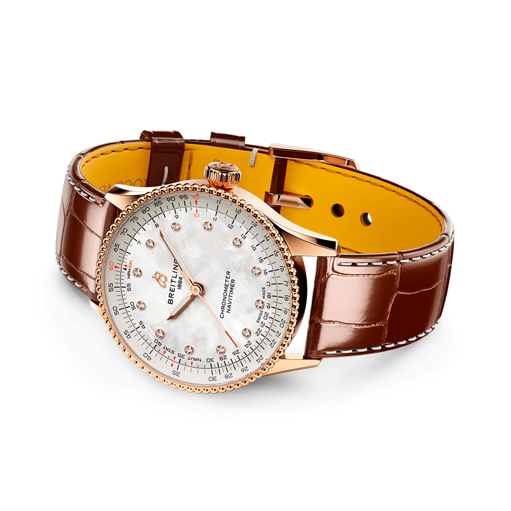 Breitling Navitimer Automatic 36 Watch with Brown Leather Strap