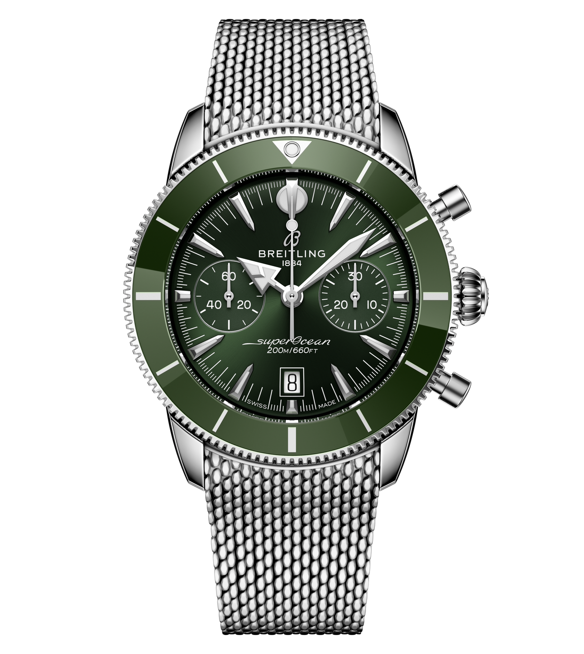 Breitling Superocean Heritage B01 Chronograph 42 Watch with Green Dial