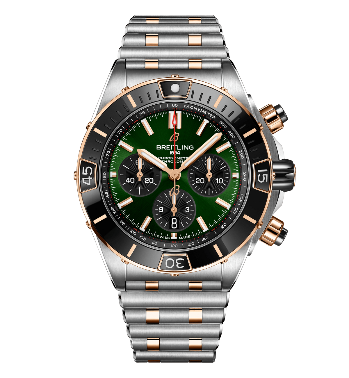 Breitling Super Chronomat B01 44 Watch with Green Dial