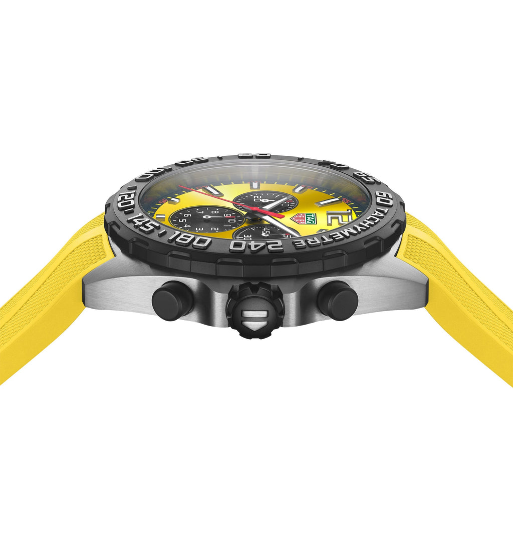 TAG Heuer Formula 1 Men's Quartz Chronograph Yellow Dial and Rubber Strap Watch