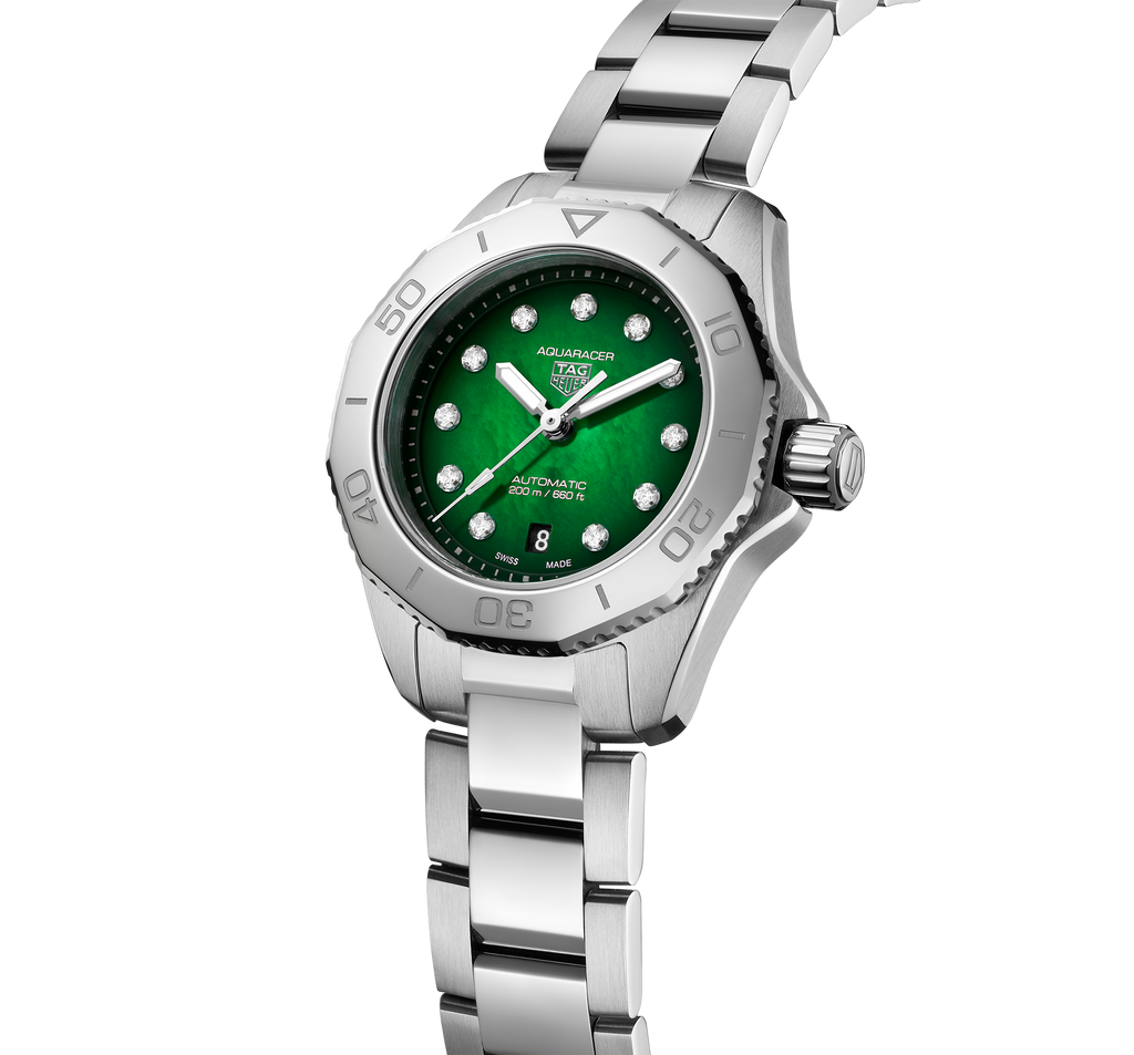 TAG Heuer Aquaracer Professional 200 Watch with Green Mother of Pearl Dial
