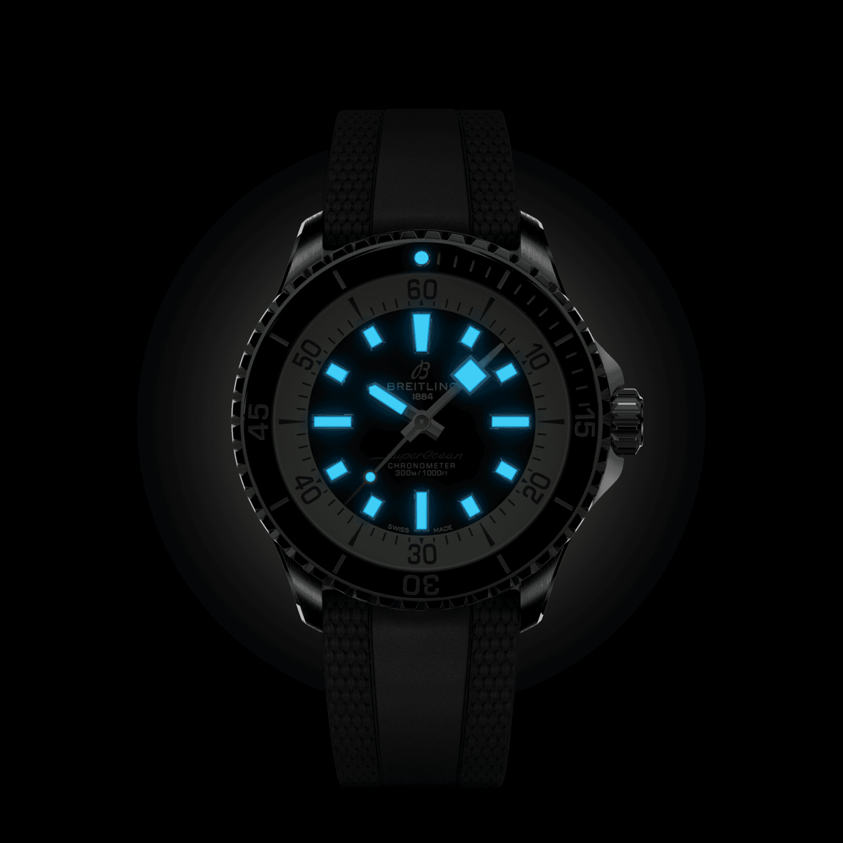 Breitling Superocean Black Rubber Watch, 42mm