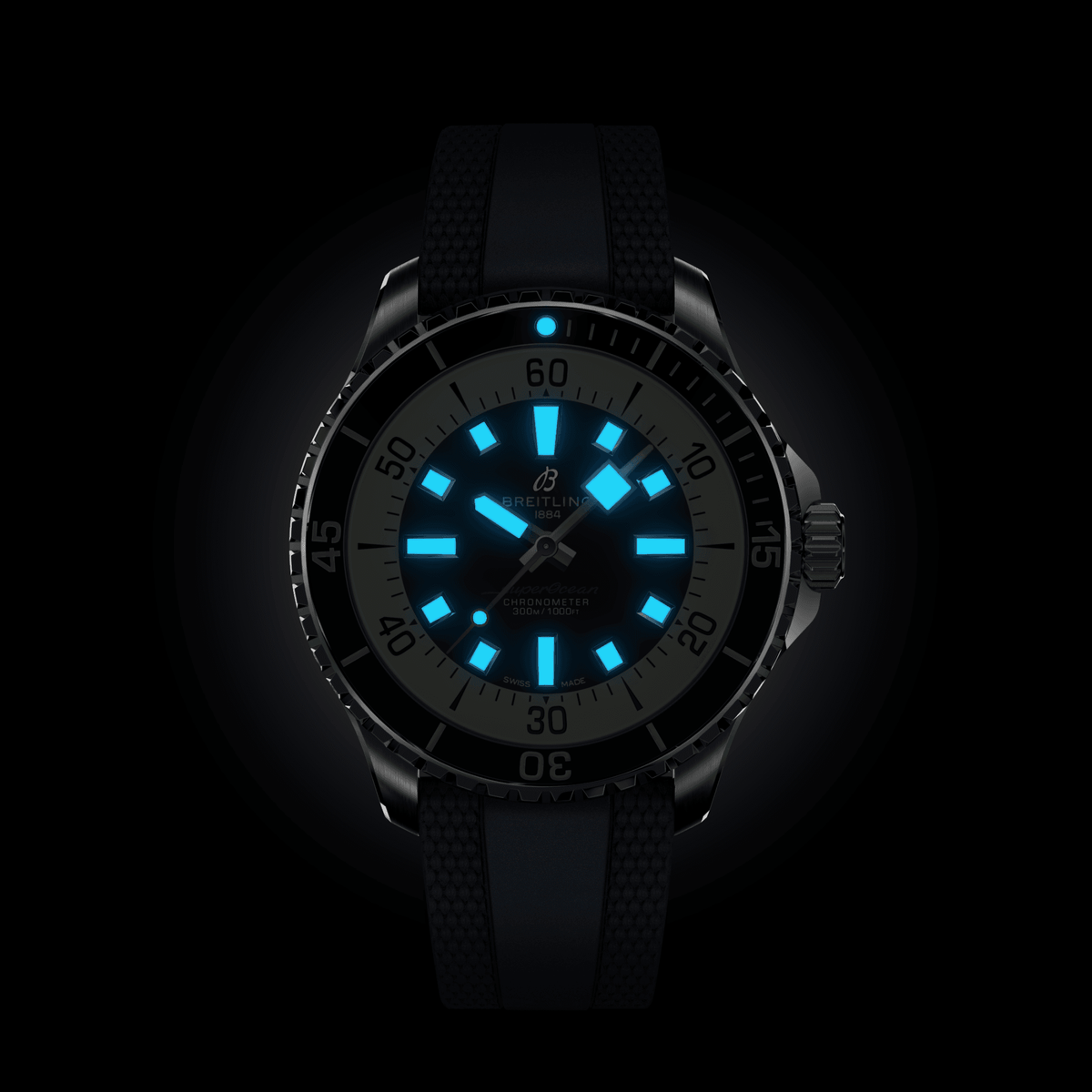 Breitling Superocean Blue on Rubber Watch, 44mm