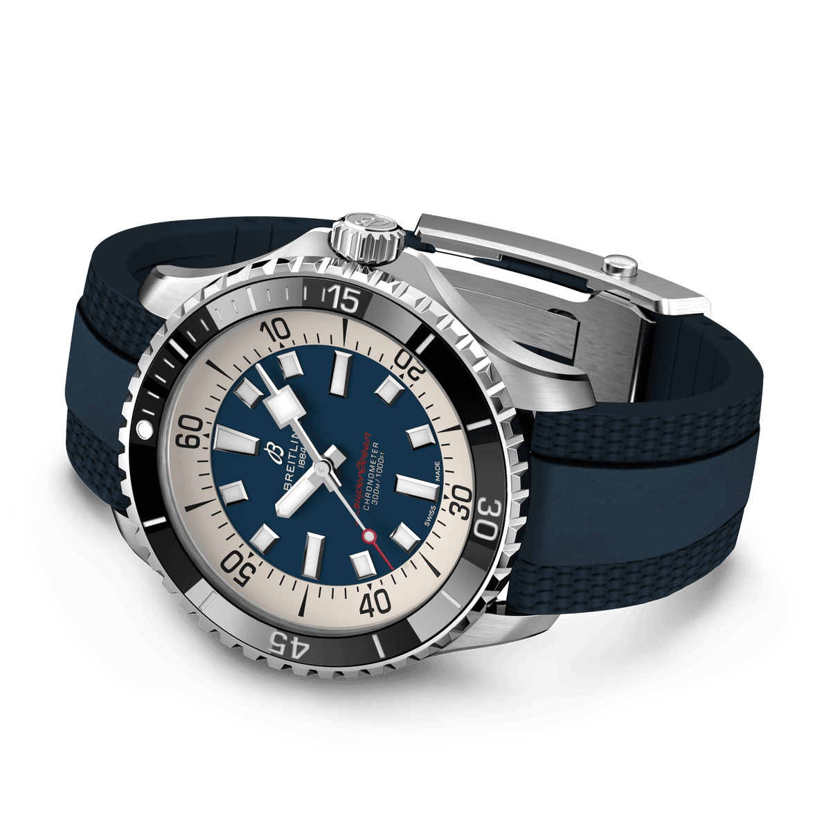 Breitling Superocean Blue on Rubber Watch, 44mm
