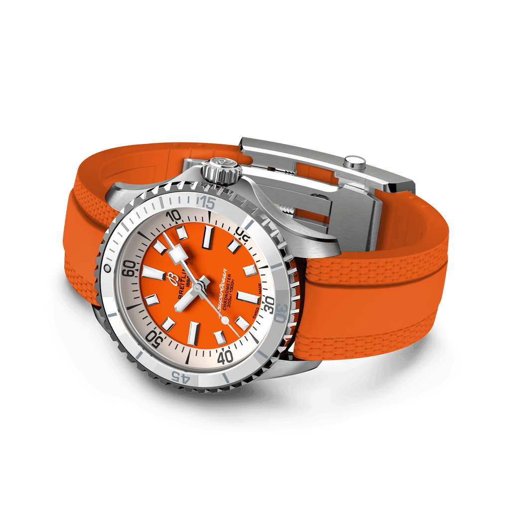 Breitling Superocean Orange on Rubber Watch, 36mm