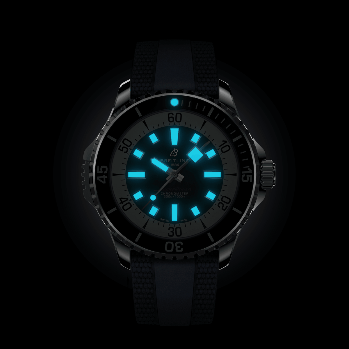 Breitling Superocean Blue on Rubber Watch, 46mm