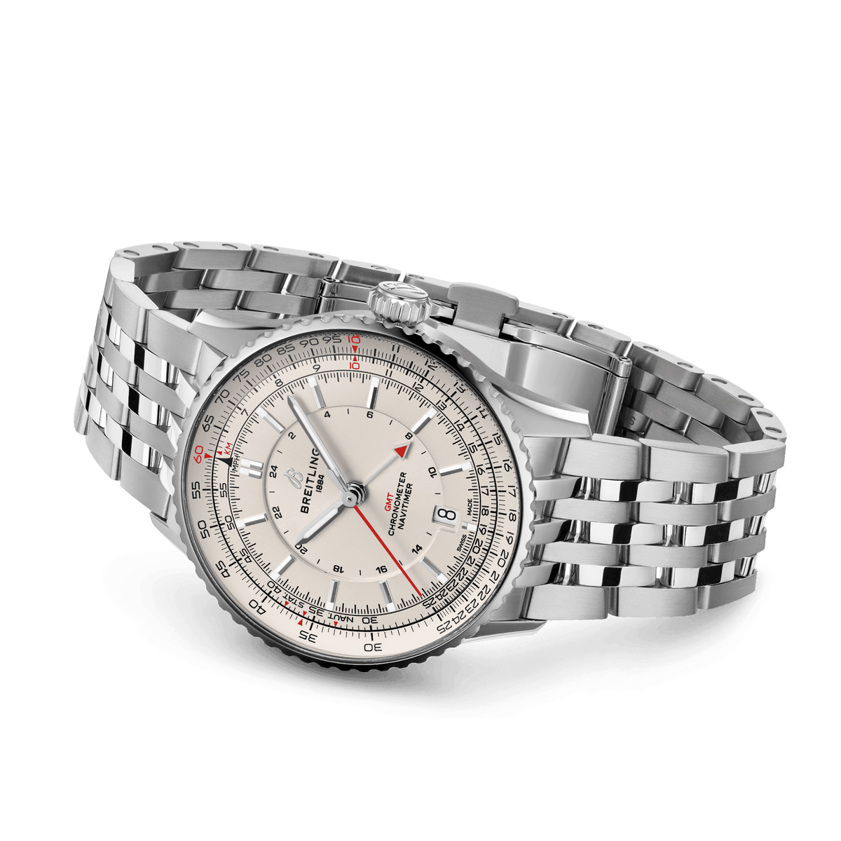 Breitling Navitimer Automatic GMT 41 Watch with Ivory Dial