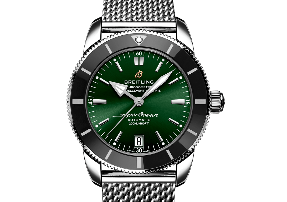Breitling Superocean Heritage Watch with Green Dial, 42mm