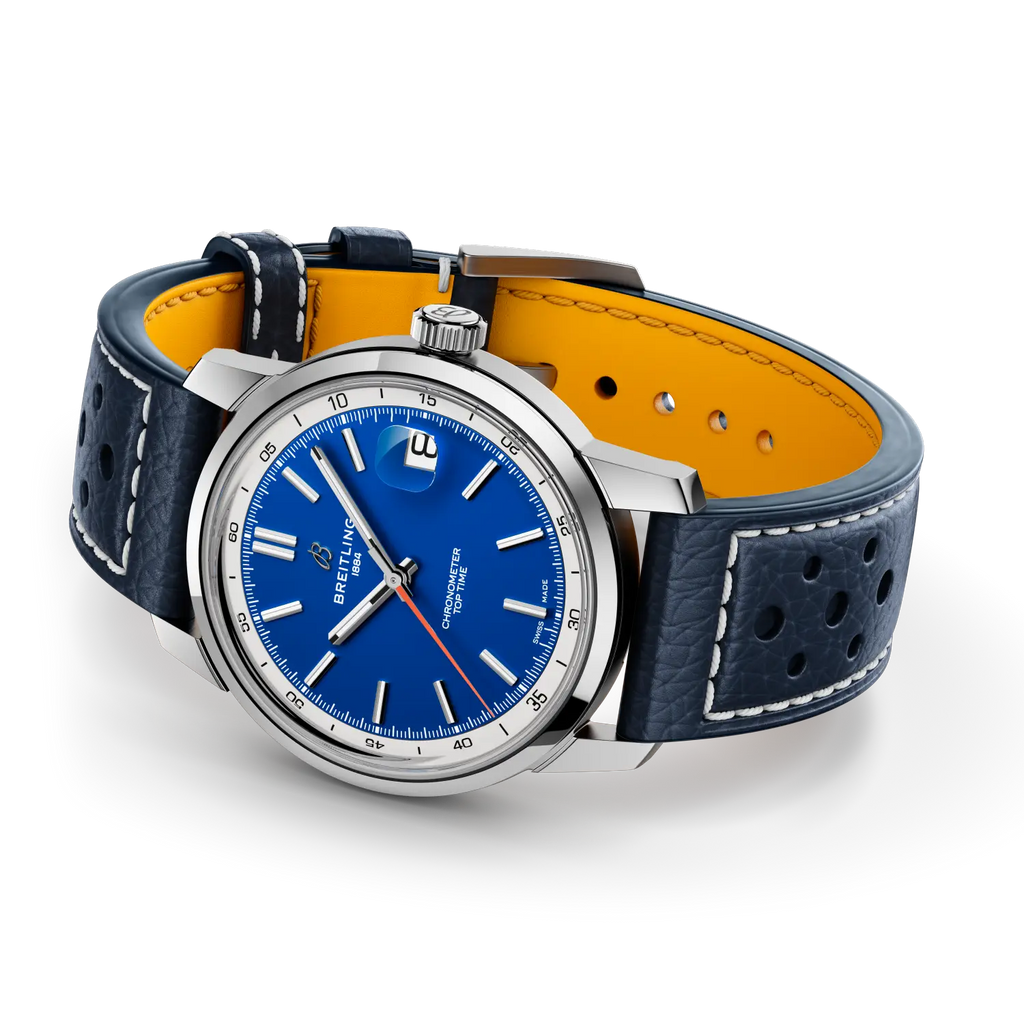 Breitling Top Time B31 38mm Watch with Blue Leather Strap