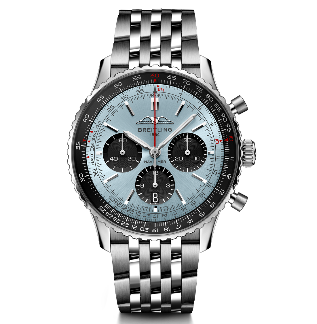 Breitling Navitimer B01 43mm Watch with Silver Bracelet