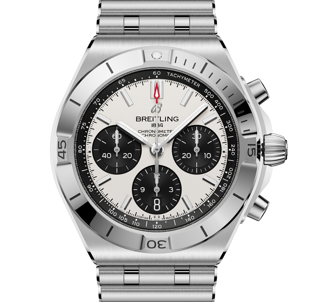 Breitling Chronomat B01 Chronograph 42 Watch with White Panda Dial