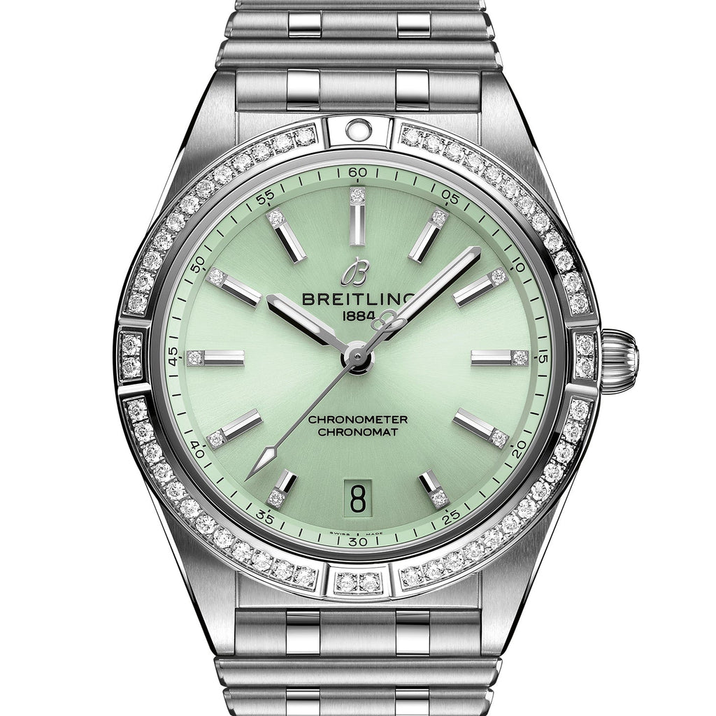 Breitling Chronomat Automatic 36 with Diamond Bezel and Green Dial