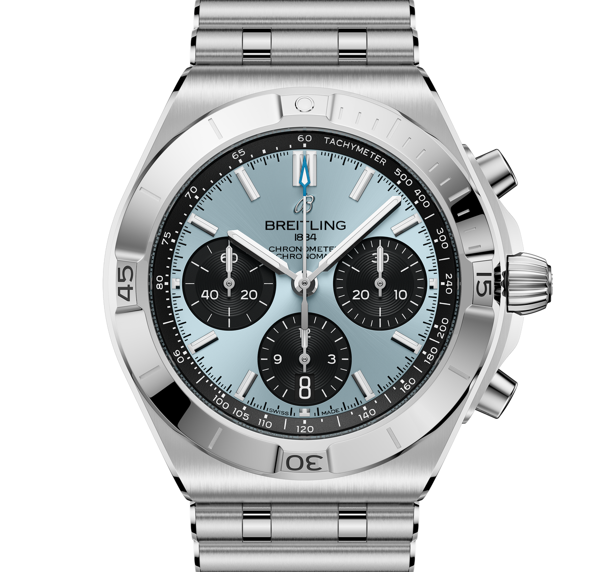 Breitling Chronomat B01 Chronograph 42 Watch with Ice Blue Panda Dial