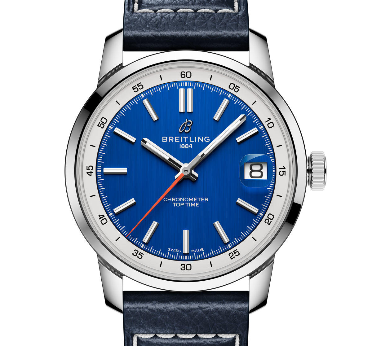 Breitling Top Time B31 38mm Watch with Blue Leather Strap