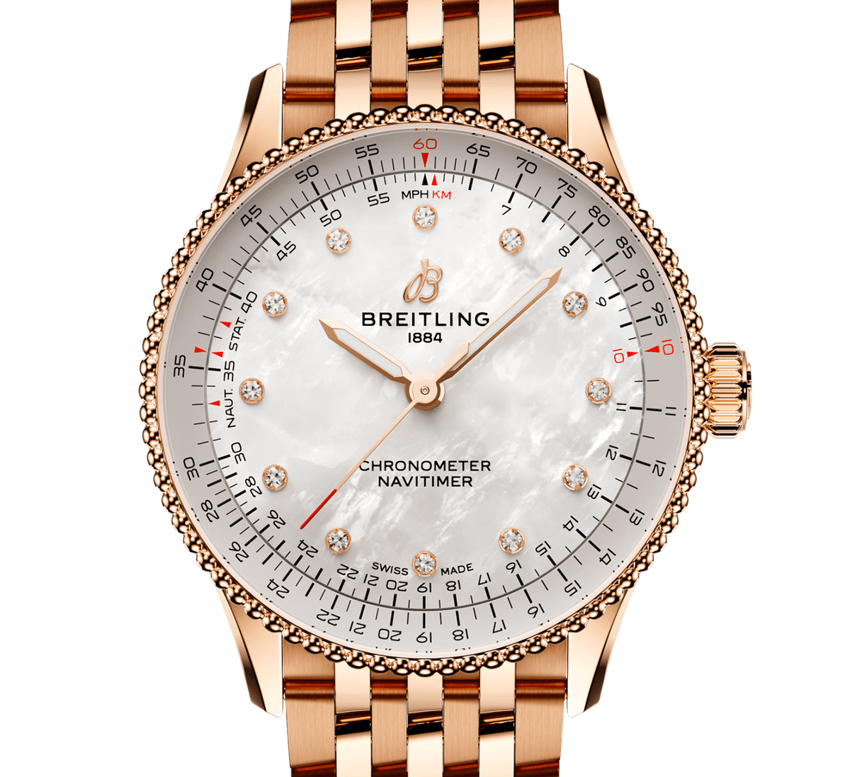 Breitling Navitimer Automatic 36 Watch with Mother of Pearl Dial