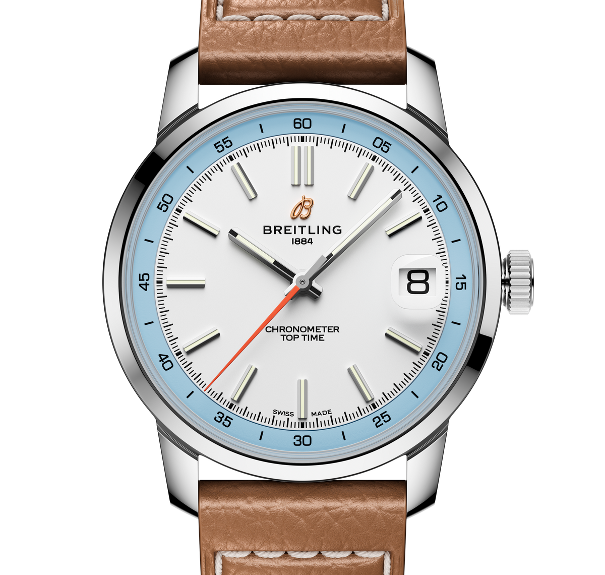 Breitling Top Time B31 38mm Watch with Brown Leather Strap