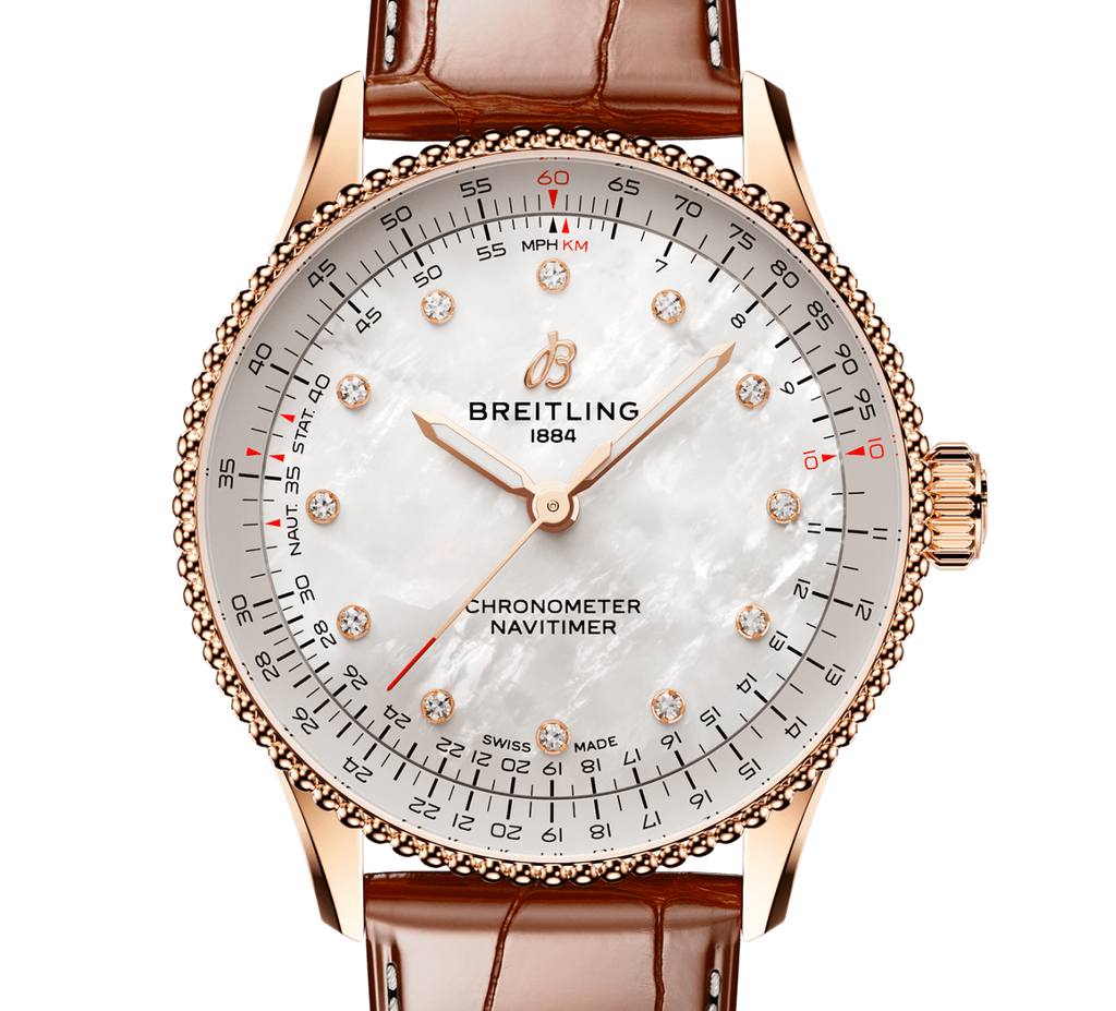 Breitling Navitimer Automatic 36 Watch with Brown Leather Strap