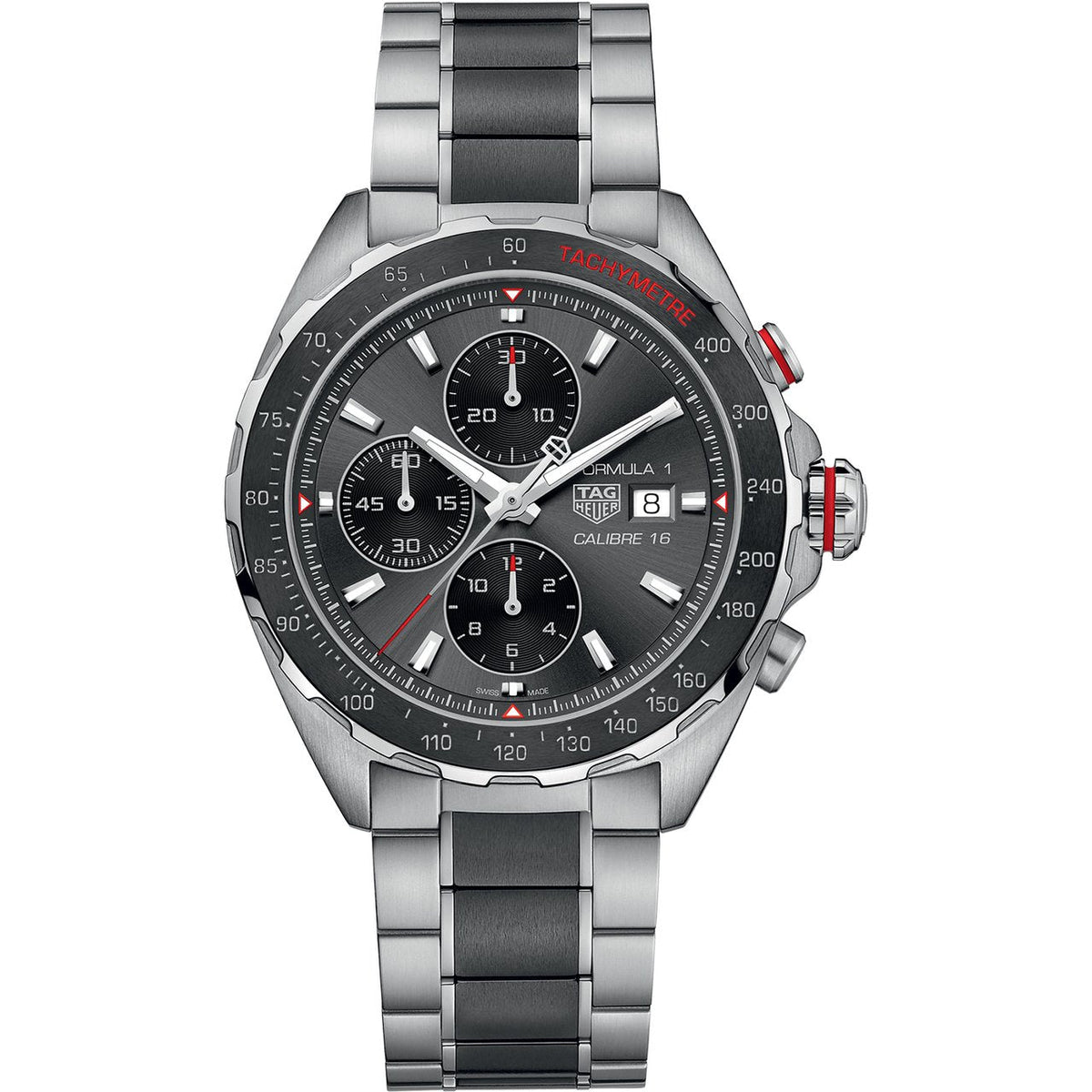TAG Heuer Formula 1 Men's Calibre 16 Chronograph Anthracite Dial Watch with Ceramic Bezel